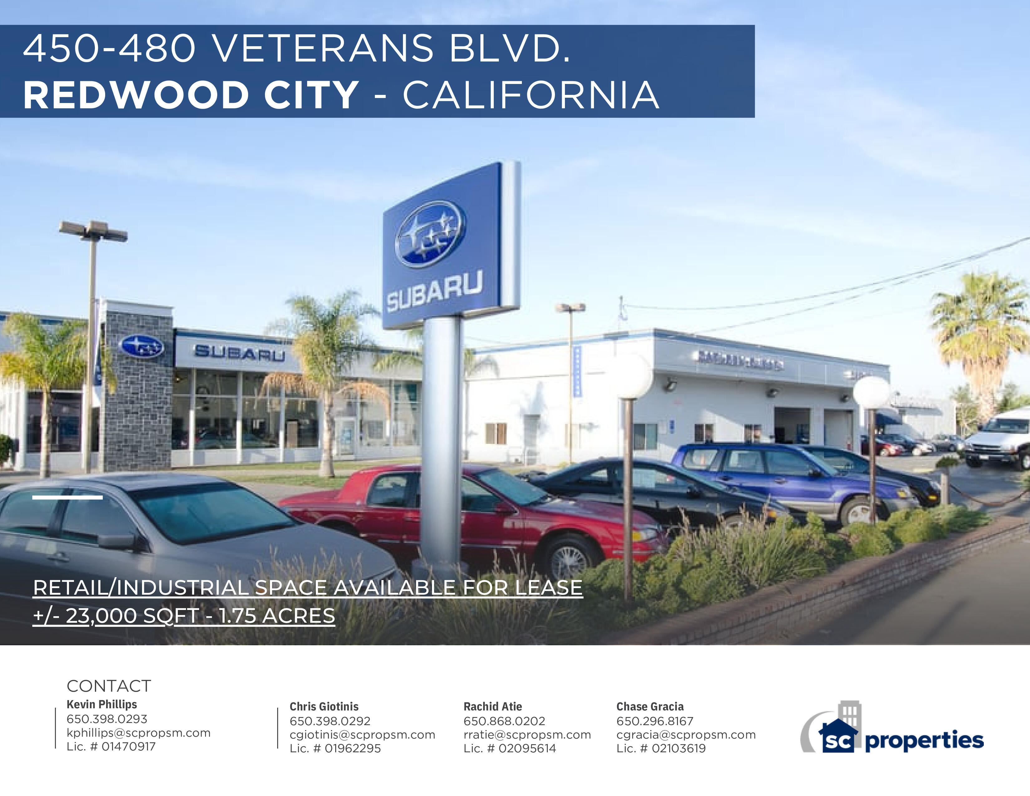 redwood city industrial and retail office space for rent